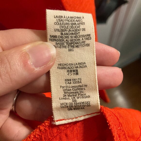 Free People Red Pinafore Jumper Linen Cottagecore Dress - Picture 8 of 8